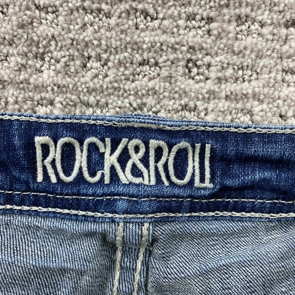Rock & Roll Cowgirl Jeans Women Size Measured Waist 36" Blue Denim Boot Cut - Picture 3 of 14